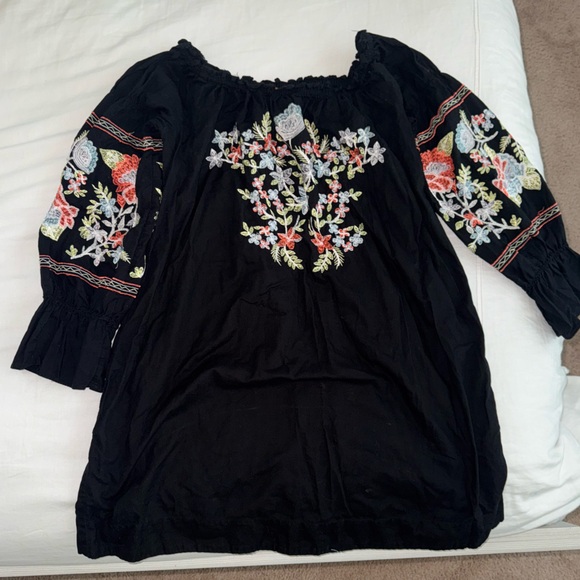 FreePeople Fleur De Jour Embroidered MiniDress L - Picture 2 of 5